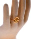 Кольцо серебряное с янтарем и позолотой «Адела»