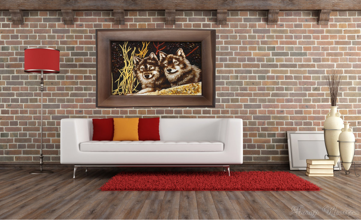 Картина с волками