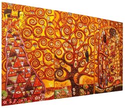 Volumetric triptych “Waiting - Tree of Life - Kiss” (Gustav Klimt)