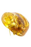 Round amber brooch