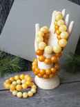 Pressed amber beads