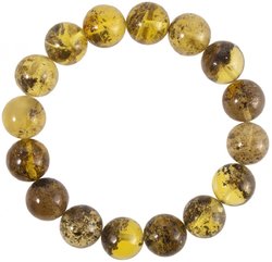 Bracelet made of amber balls with impurities
