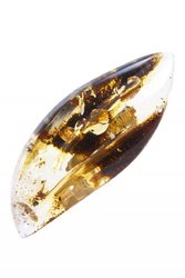 Brooch made of translucent amber