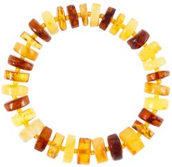 Bracelet made of multi-colored amber donut stones