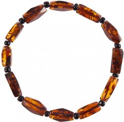 Bracelet made of dark cut amber stones