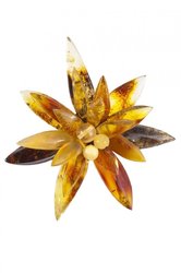 Brooch “Amber Flower” (multi-row)