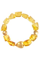 Amber bracelet with decorative inserts