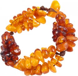Multi-row woven amber bracelet