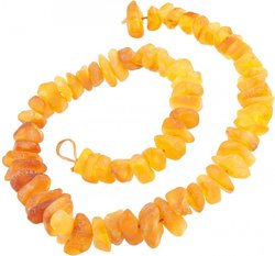 Amber beads made of polished stones