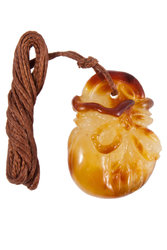 Carved amber pendant “Bag”