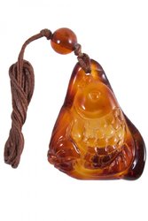 Amber pendant on wax thread “Fish”