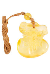 Translucent amber pendant “Bag”