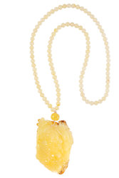 Beads made of amber balls with a pendant “Hotei”