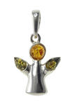 Кулон из серебра с янтарем «Ангелочек»