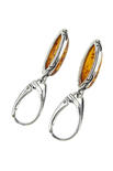 Earrings with amber and silver “Sansa”