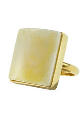 Silver ring with amber in gilding “Tamas”