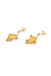 Silver stud earrings with gold plated “Dolphins”