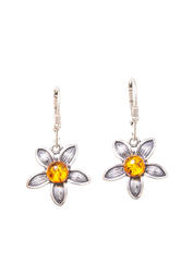 Silver earrings with amber “Amelie”