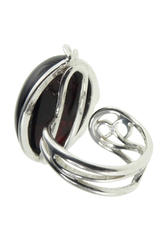 Срібний перстень з бурштином «Луїза»