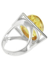 Ring made of silver and amber “Dinara”