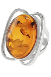Ring made of silver and amber “Lyubava”