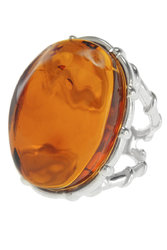 Серебряное кольцо с янтарем «Диана»
