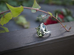 Срібний перстень з бурштином «Морган»