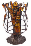 Candlestick with amber and stained glass “Bud”