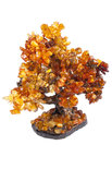 Bonsai tree with amber stones
