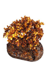 Янтарне дерево-бонсай з декоративною підставкою