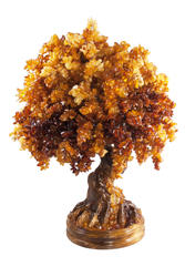 Дерево-бонсай з бурштиновим камінням