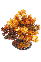 Bonsai tree with amber stones