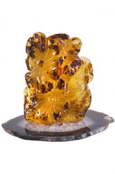 Amber souvenir on an agate stand “Flowers”