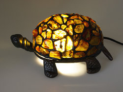 Настільна лампа з бурштином «Черепаха»