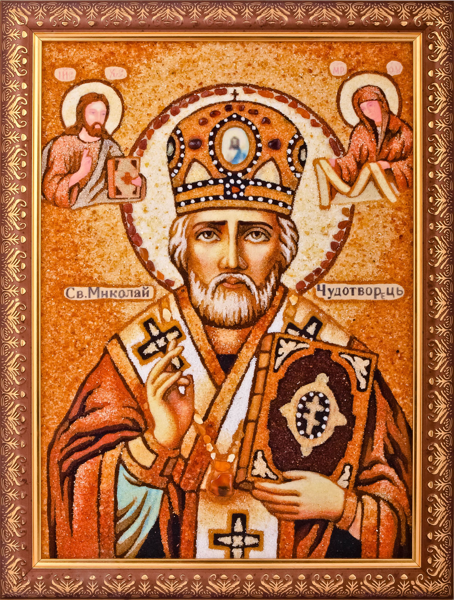 Икона из янтаря - Святой Николай