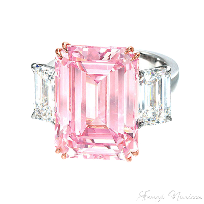 Каблучка з рожевим діамантом