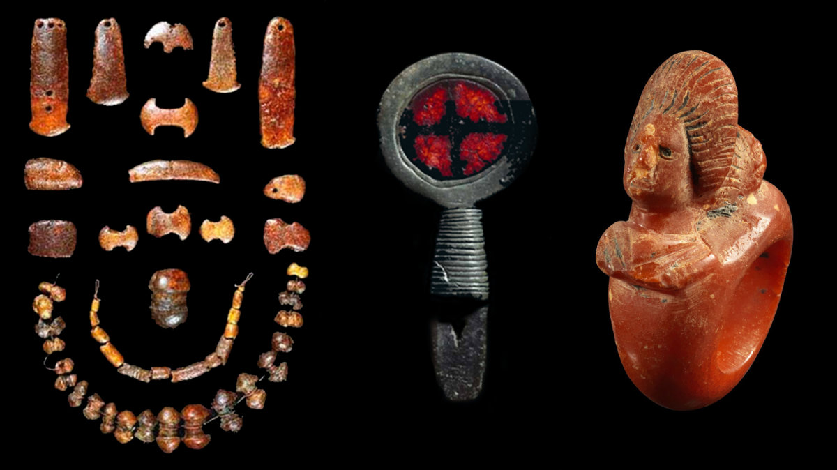 Первые украшения и фигурки из янтаря