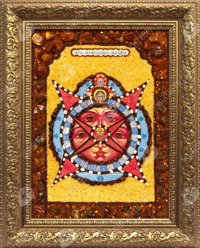 «Всевидящее око» икона из янтаря