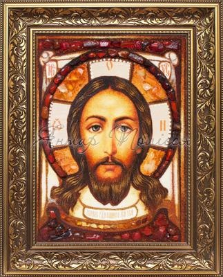 Икона Иисуса Христа из янтаря