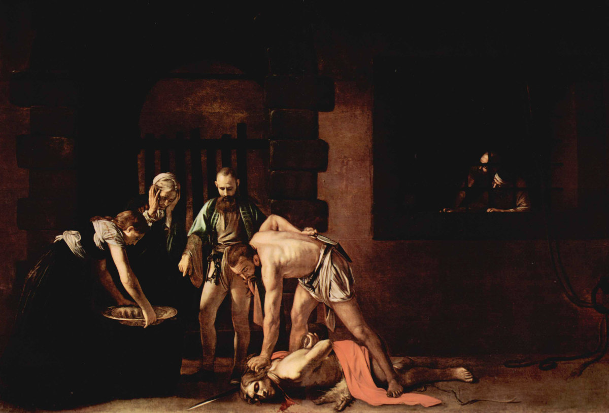 Картины Караваджо - Обезглавливание Иоанна Крестителя