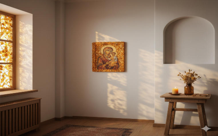 Ікони з бурштину як оберіг: як і де їх краще розміщувати