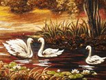 Пейзаж «Лебеди на пруду»