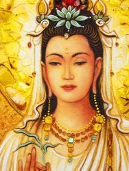 Панно напівоб'ємне «Богиня Милосердя і Співчуття Гуань Інь»