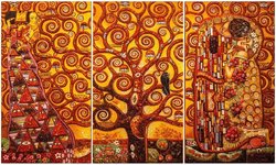 Об'ємний триптих «Очікування - Древо життя - Поцілунок» (Густав Клімт)