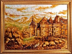 Объемная картина «Замок-крепость в горах»