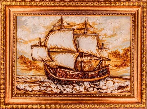 Three-dimensional painting “Sailing frigate”