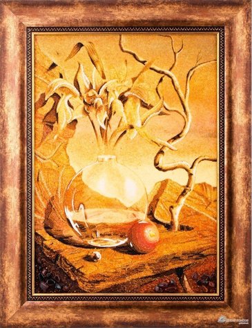 Натюрморт «Ваза, яблуко і деревце»