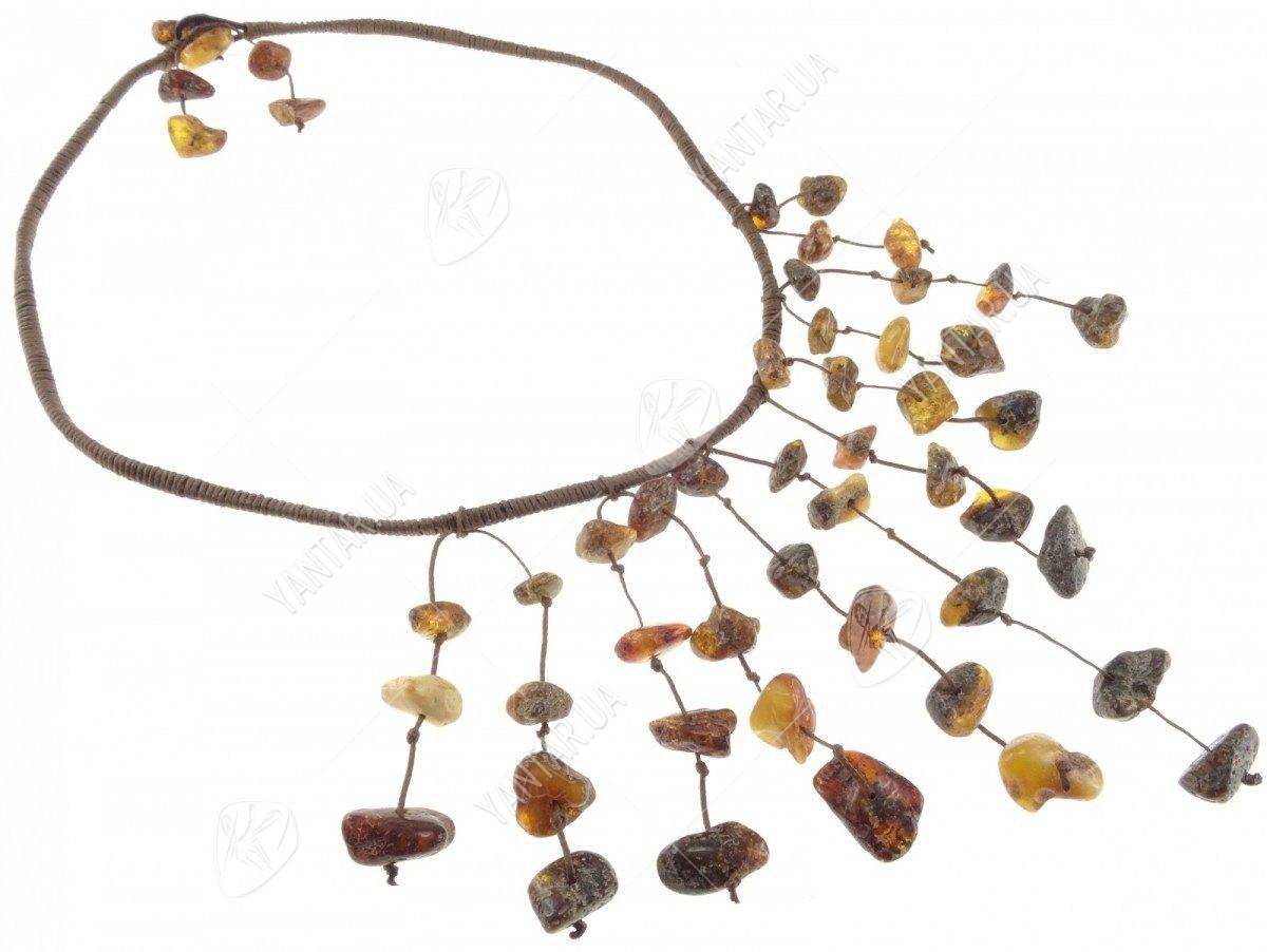 Amber bead necklace Нп-22