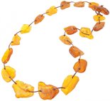 Beads-string made of polished amber stones