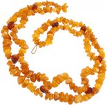Openwork beads made of amber stones